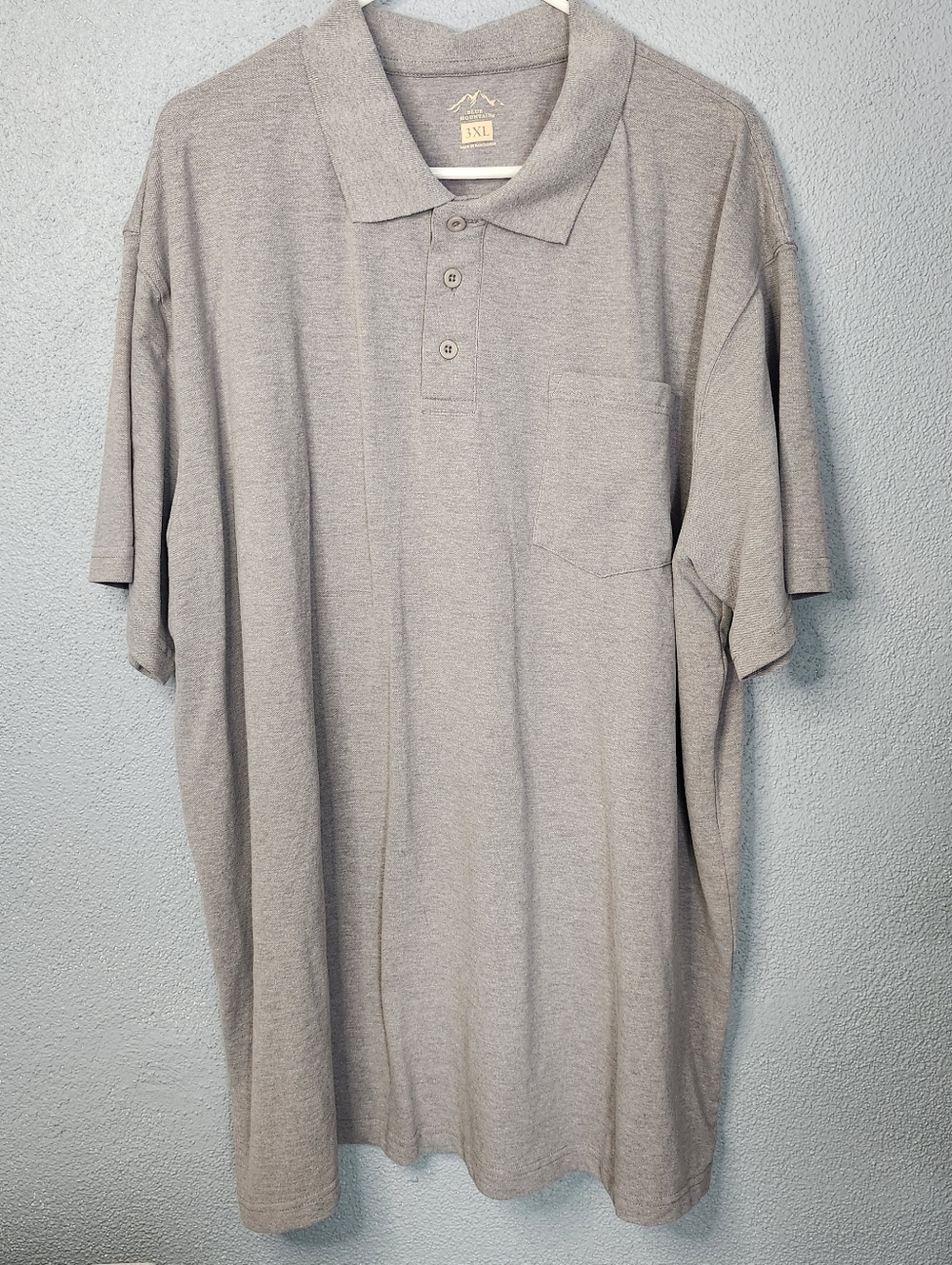 Men's Gray Polo Shirt with Chest Pocket